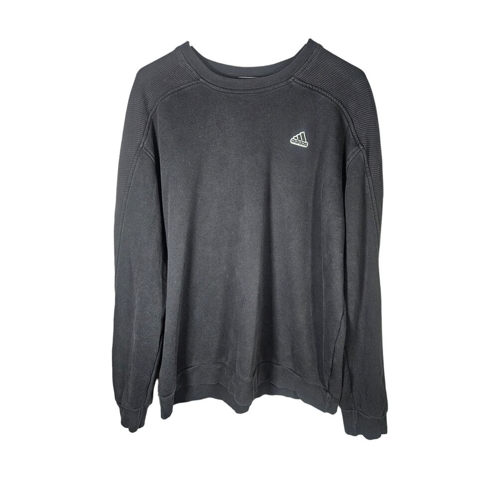 Adidas Mens Sweatshirt Black Size Medium Textured Arm and‎ Shoulder
